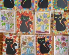 kočky - mozaika
 květiny